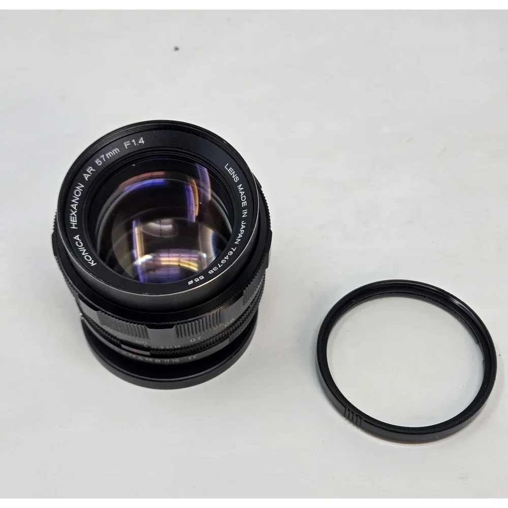 Konica Hexanon AR 57mm f/1.4 Lens Konica AR Mount Camera Lens Japan w/ Cap